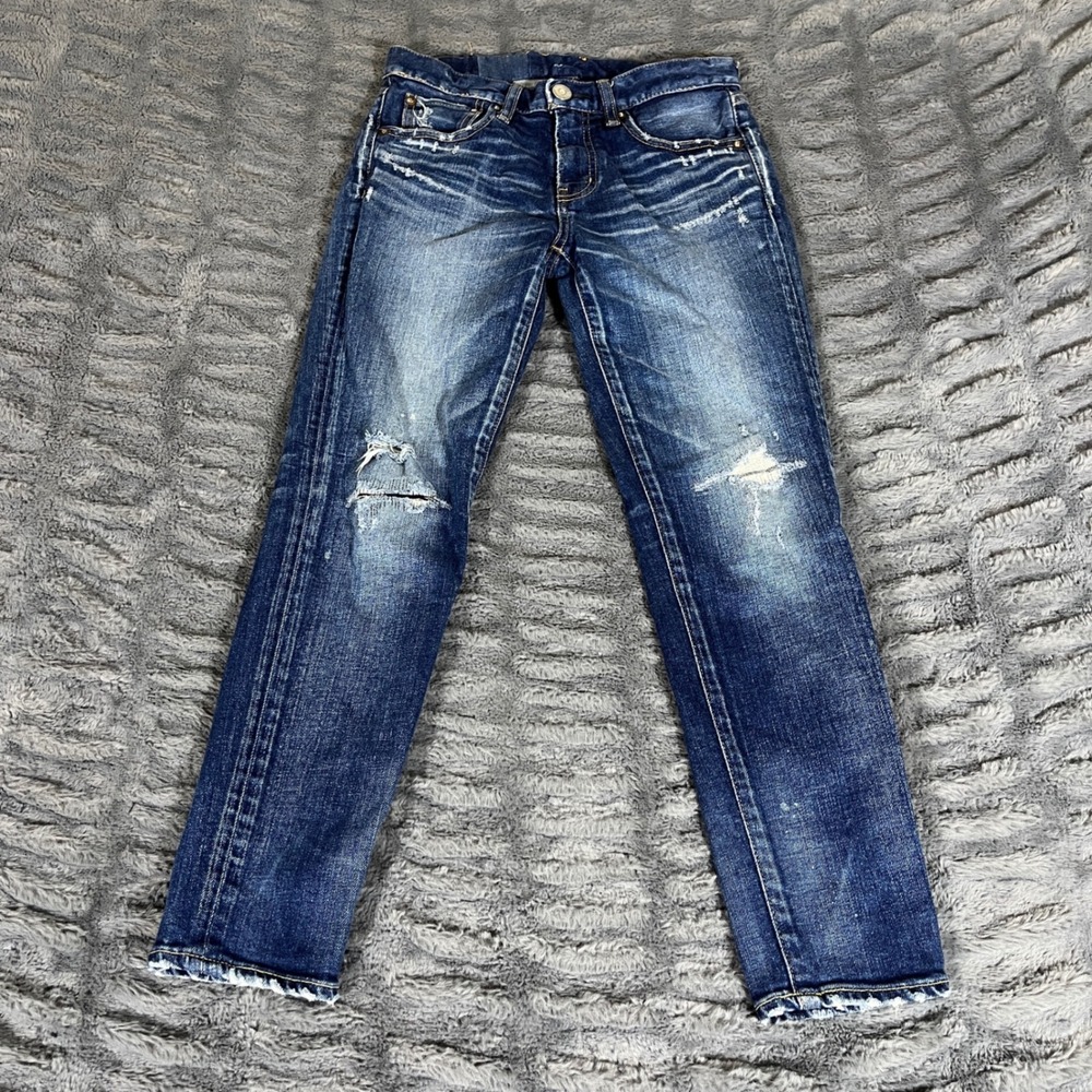 Moussy Vintage Distressed Jeans 025EAC12-2380 Made in Japan Blue Size 25